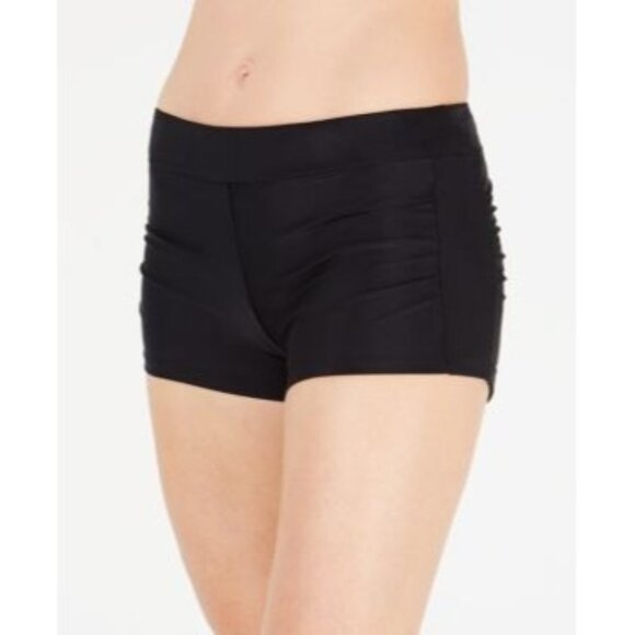 Go By Gossip Other - Go by Gossip Women's Medium Black Side Ruched Swim Shorts Modest Swimsuit Bottom